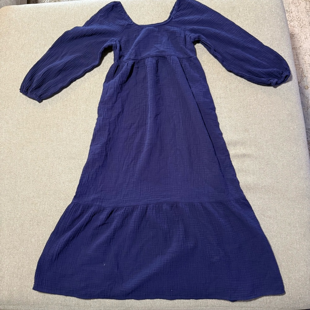 Universal Thread Deep Blue Textured Maxi Dress - image 1